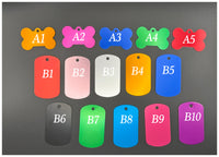 Dog Tags with Personality – Custom Engraved in 15 Colors & Shapes