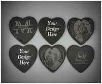 Sip with Love – Personalized Heart-Shaped Slate Coaster