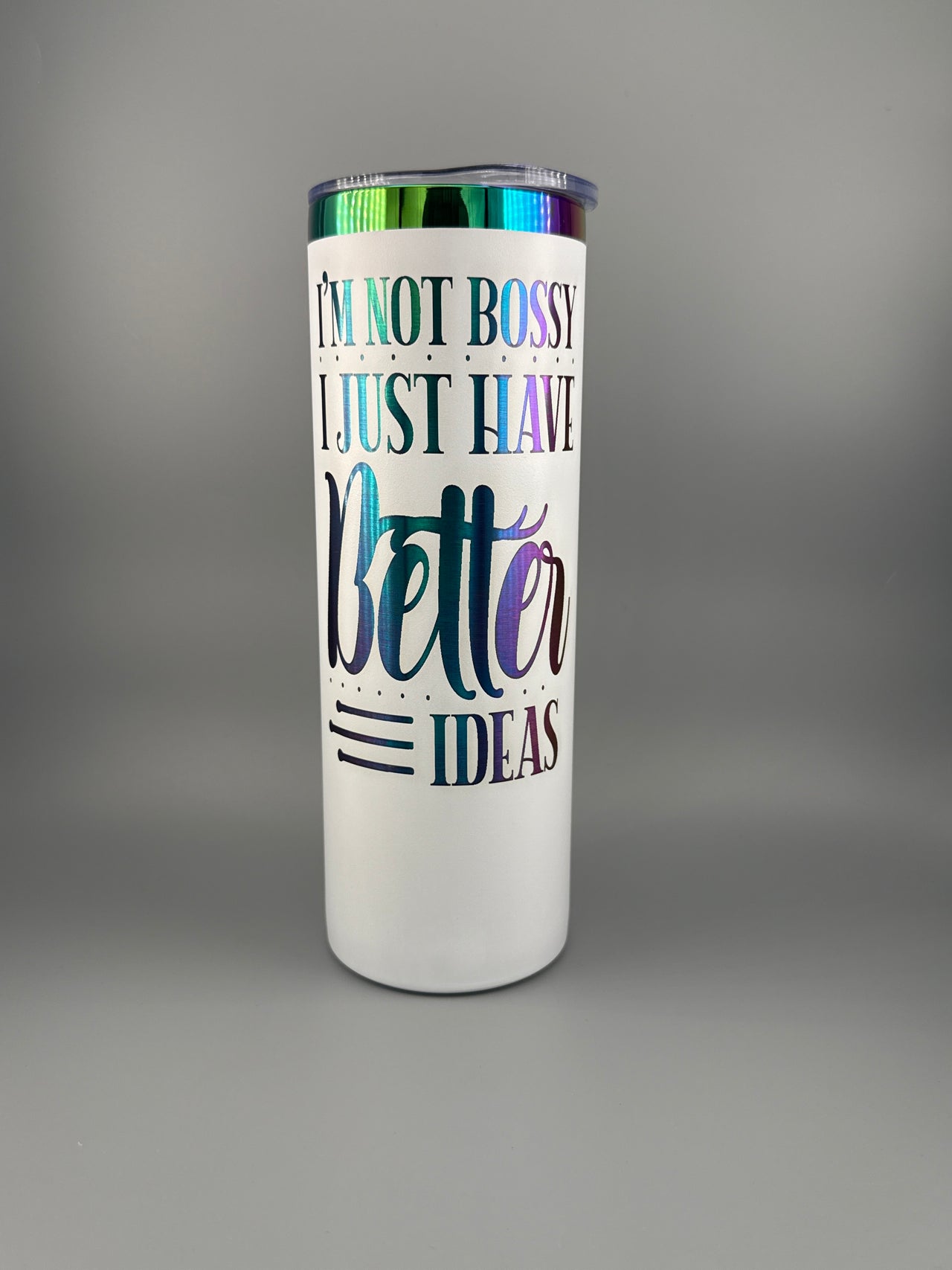 Chill and Refill – 20 Oz Skinny White Tumbler (Fully Personalized)