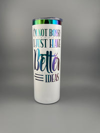 Chill and Refill – 20 Oz Skinny White Tumbler (Fully Personalized)