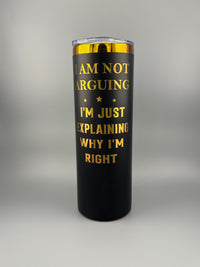 Chill and Refill – 20 Oz Skinny Black Tumbler (Fully Personalized)