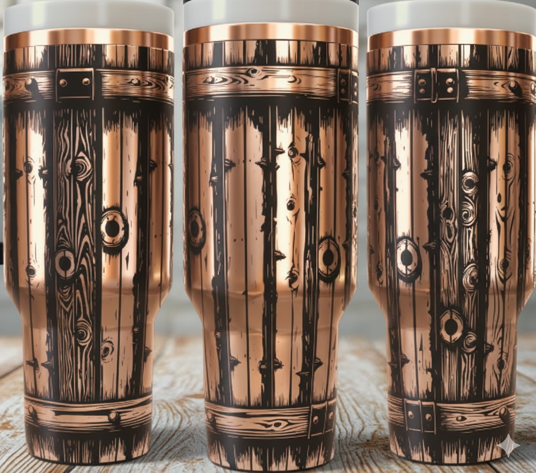 Vintage Wood - 40oz Tumbler - Black