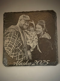 Forever in Stone – Custom Photo Slate Coaster