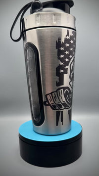 Stars, Stripes & Heavy Lifts Protein Tumbler