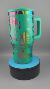 Under the Sea 20 oz Tumbler – Metallic Engraved with Built-In Straw